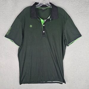 Galvin Green Polo Shirt Mens XXL Black Green Ventil8 Plus Golf Micro Dot Stretch